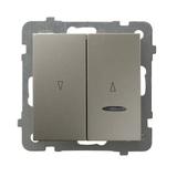 AS Łącznik żaluzjowy, zwierny, z podświetleniem niebieskim - kolor satyna light