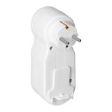 Rozgałęźnik 3x2P+Z "bałwanek" z wtyczką górną, Schuko, biały