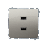 Simon Basic Ładowarka 2 x USB 2.1 A 5V DC 230V satynowy