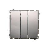 Simon Basic Łącznik potrójny 10A szybkozłączka srebrny mat