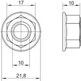 DIN 6923 M10 VA, Nakrętka z kołnierzem