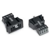 gniazdo z mocowaniem zatrzaskowym Snap In 4-tor, czarne