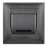 DECO Łącznik hotelowy z ramką uniwersalną pojedynczą z tworzywa DECO Soft grafitowy