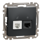 Sedna Design & Elements Gniazdo komputerowe-telefoniczne kat. 5e UTP czarny antracyt SDD114458 Schneider
