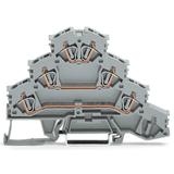 złączka czteropiętrowa 4 mm2 L1 L2 L3 szara