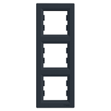 Asfora, ramka 3-krotna, pionowa, antracyt