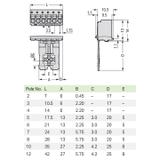 Gniazdo picoMAX raster 3,5mm 2‑biegunowe z płytką uchwytową 2091‑1102 /100szt./ WAGO