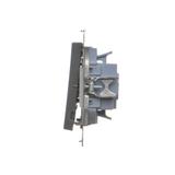 Simon 55 Przycisk zwierny potrójny szybkozłączka Grafitowy mat