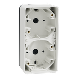 Mureva, podstawa naścienna podwójna pionowa, biała