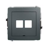 DECO Mechanizm gniazda multimedialnego podwójnego bez modułu, bez pola opisowego (standard Keystone)