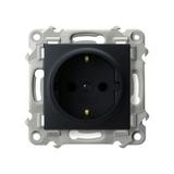 SZAFIR Gniazdo pojedyncze z uziemieniem schuko - kolor czarny metalik