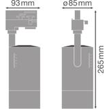 Szynowa oprawa TRACKLIGHT SPOT ZOOM D85 25W 4000K DIM 97R BK