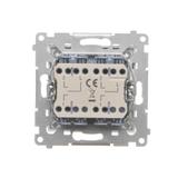 Simon 55 Łącznik roletowy podwójny trójpozycyjny 1-0-2 szybkozłączka Aluminium mat TZW2.01/143 KONTAKT