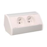 Gniazdo meblowe 2x2P+Z, biało-srebrne OR-GM-9005/W-G ORNO