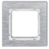 DECO Ramka uniwersalna pojedyncza - aluminium szczotkowane (ramka: srebrna; spód: biały) srebrny