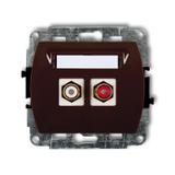 TREND Mechanizm gniazda podwójnego RCA (typu cinch - biały i czerwony, pozłacany) brązowy