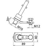 Zacisk fazowy przyłączeniowy, złącze trzpień z poprzecznym kołkiem M16x18 mm do końcówek PK1 16-150