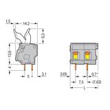 listwa zaciskowa do pł. drukowanych 5-torowa szara raster 7,5/7,62 mm