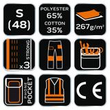 Spodnie robocze na szelkach, białe, HD, rozmiar S/48