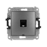 MINI Mechanizm gniazda komputerowego pojedynczego 1xRJ45, kat. 5e, 8-stykowy, bez pola opisowego gra