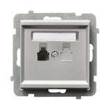 SONATA Gniazdo telefoniczne pojedyncze - kolor srebro mat