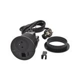 INCARA: DISQ 80 - 2P+Z / USB A+C / WYJŚCIE KABLOWE - 2,0 M-CZARNY, Legrand
