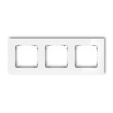 ICON Ramka uniwersalna potrójna kwadratowa - efekt szkła (ramka: biała; spód: grafitowy mat) biały