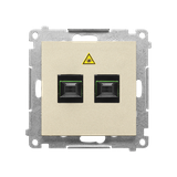 Simon 55 Gniazdo światłowodowe / optyczne podwójne SC/APC Szampański mat