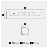 PRZEDŁUŻACZ NAROŻNY 3X2P+Z, USB A+C, Z PRZEWODEM 1.0 METRA 3X1.5 MM2 - BIAŁY/ALUMINIUM, Legrand