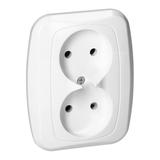 Gniazdo podwójne podtynkowe 2x2p 16A, 250V, ATUT, biały PT-5A BIAŁY ORNO