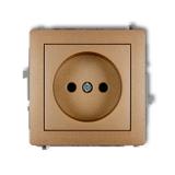 DECO Mechanizm gniazda pojedynczego bez uziemienia 2P (przesłony torów prądowych) złoty metalik