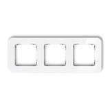 ICON Ramka uniwersalna potrójna zaokrąglona - efekt szkła (ramka: biała; spód: grafitowy mat) biały