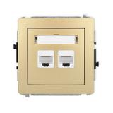 DECO Mechanizm gniazda komputerowego podwójnego 2xRJ45, kat. 6A, 8-stykowy złoty
