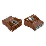 gniazdo 3-biegunowe wykonanie Snap-In brązowe