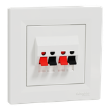 Asfora, gniazdo głośnikowe podwójne, biały