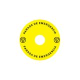 Ex9P1 H S9ES Naklejka wyłącznika awaryjnego do Ex9P1 H średnica 90mm samoprzylepna żółta ES 106814