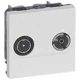 MOSAIC GNIAZDO POJEDYNCZE TV-RD GWIAZDA - 2 MODYŁU BIAŁE TŁUMIENIE 1,5 DB, Legrand