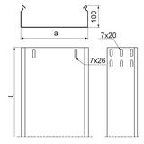 Korytko kablowe 100x100mm Grubość 1,50 mm 3mb KBP100H100/3 112010 BAKS