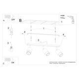 Plafon NERO 3 czarny/chrom