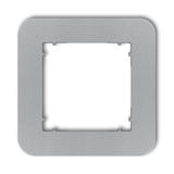 MINI Ramka uniwersalna pojedyncza zaokrąglona z tworzywa srebrny metalik