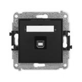 ICON Gniazdo pojedyncze USB A-B 2.0 czarny mat 12IGUSB-3 KARLIK