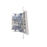 Simon 55 Przycisk zwierny pojedynczy rozwierny bez piktogramu szybkozłączka Jasnoszary mat