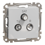 Sedna Design & Elements Gniazdo antenowe R-TV-SAT końcowe 4dB srebrne aluminium SDD113481 Schneider