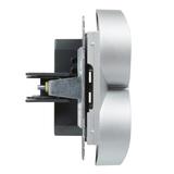 Suno Gniazdo Podwójne Z Uziemieniem 2x2P+Z 16A 250 V Zaciski Śrubowe Możliwość Montażu W Ramkach Wielkorotynych Aluminium 721391 LEGRAND