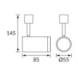 Oprawa do zamontowania na szynoprzewodzie HAGA GU10 WHITE