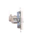 Simon 55 Gniazdo komputerowe podwójne RJ45 kategoria 6 ekranowane z przesłoną przeciwkurzową Biały m