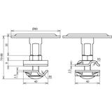 Zacisk do drutu fi 8-10 mm, z dokręcanym grzybem, na dachy z ruchem pojazdów (np. parkingi), stal ni