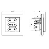 SONATA Gniazdo potrójne EURO - kolor biały