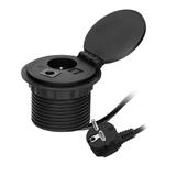 Gniazdo meblowe O8cm wpuszczane w blat z ładowarką indukcyjną ładowarką USB z 2 gniazdami A i C pr O