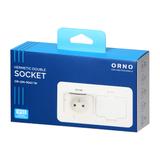 Hermetyczne gniazdo elektryczne podwójne prostokątne IP55 2x2P+Z(French) białe OR-GM-9047/W ORNO